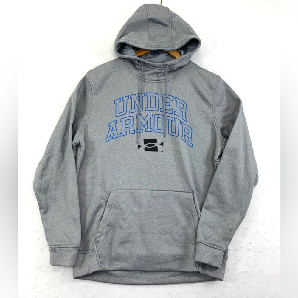 Under Armour Gray Fleece Drawstring Loose Fit Hoodie Sweatshirt Sz 2XL Like New